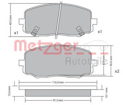 Тормозные колодки METZGER 1170588