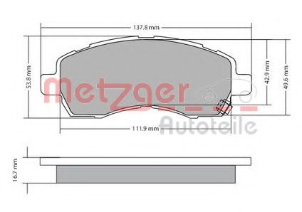 Тормозные колодки METZGER 1170607