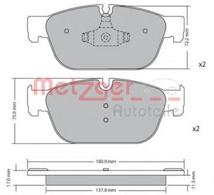 Тормозные колодки METZGER 1170619