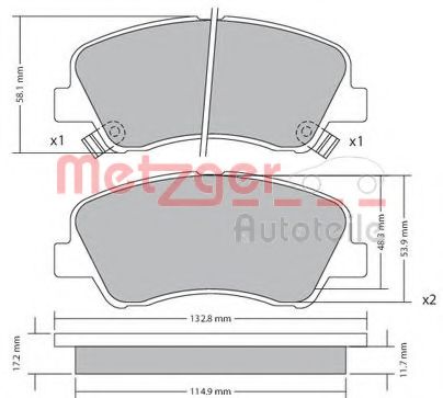 Тормозные колодки METZGER 1170620