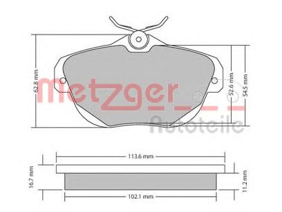 Тормозные колодки METZGER 1170653