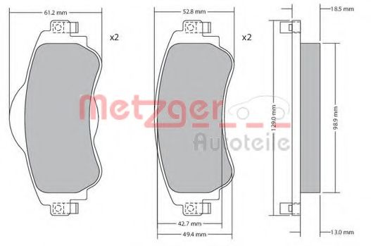 Тормозные колодки METZGER 1170673