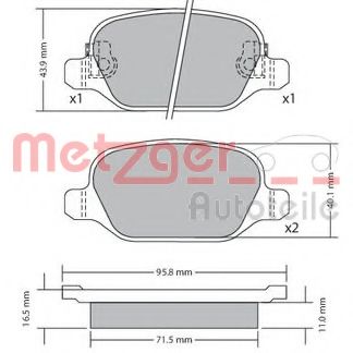 Тормозные колодки METZGER 1170680