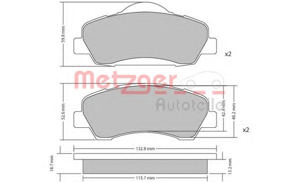 Тормозные колодки METZGER 1170690
