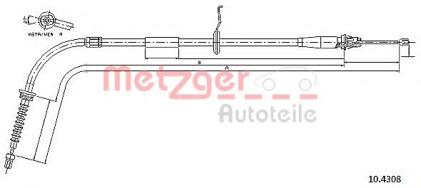Трос ручного тормоза METZGER 10.4308