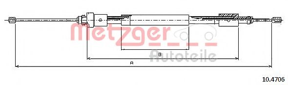 Трос ручного тормоза METZGER 10.4706