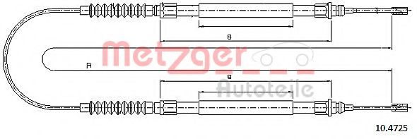 Трос ручного тормоза METZGER 10.4725