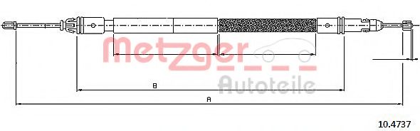 Трос ручного тормоза METZGER 10.4737