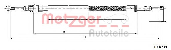Трос ручного тормоза METZGER 10.4739