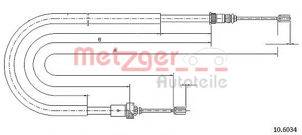 Трос ручного тормоза METZGER 10.6034