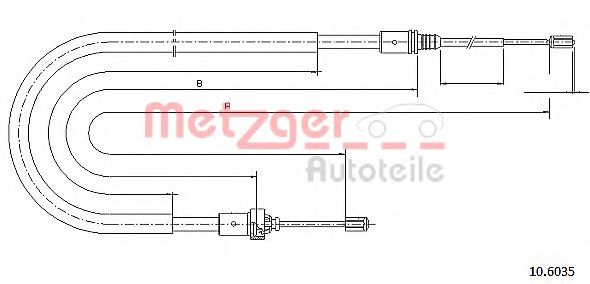 Трос ручного тормоза METZGER 10.6035