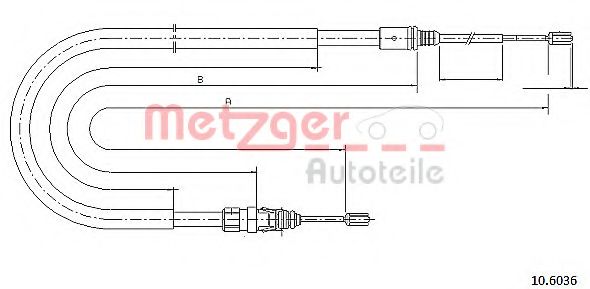 Трос ручного тормоза METZGER 10.6036