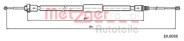 Трос ручного тормоза METZGER 10.6038