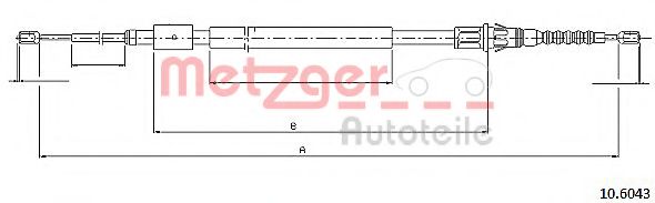 Трос ручного тормоза METZGER 10.6043