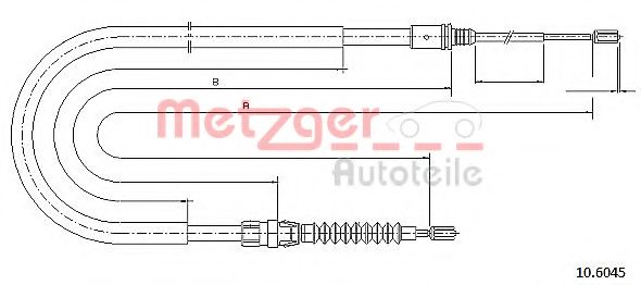 Трос ручного тормоза METZGER 10.6045