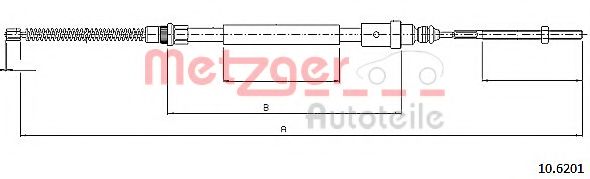 Трос ручного тормоза METZGER 10.6201
