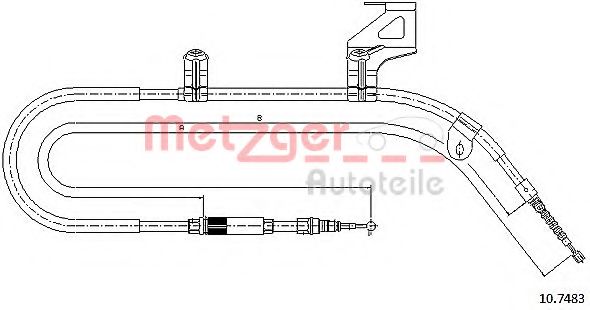 Трос ручного тормоза METZGER 10.7483