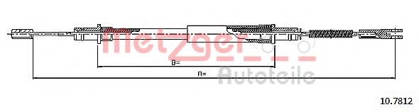 Трос ручного тормоза METZGER 10.7812