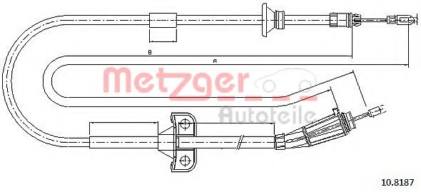 Трос ручного тормоза METZGER 10.8187