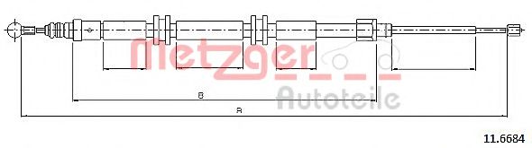 Трос ручного тормоза METZGER 11.6684