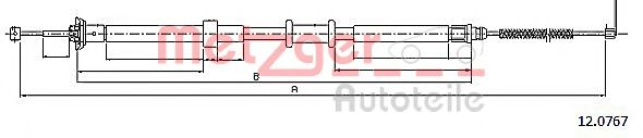 Трос ручного тормоза METZGER 12.0767