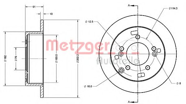 Тормозной диск METZGER 6110299