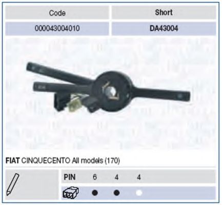 Под рулевой переключатель MAGNETI MARELLI 000043004010
