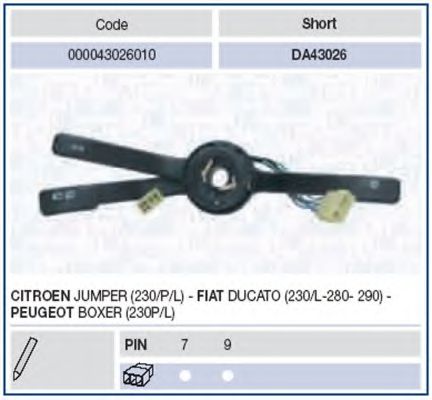 Под рулевой переключатель MAGNETI MARELLI 000043026010