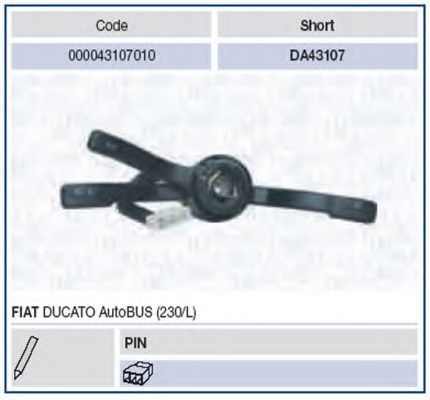 Под рулевой переключатель MAGNETI MARELLI 000043107010