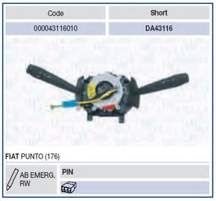 Под рулевой переключатель MAGNETI MARELLI 000043116010