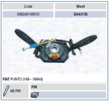 Под рулевой переключатель MAGNETI MARELLI 000043156010
