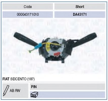 Под рулевой переключатель MAGNETI MARELLI 000043171010