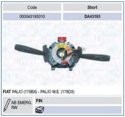 Под рулевой переключатель MAGNETI MARELLI 000043193010