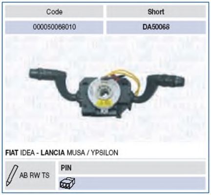 Под рулевой переключатель MAGNETI MARELLI 000050068010