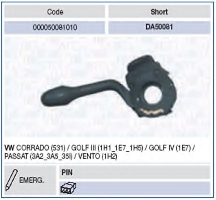 Под рулевой переключатель MAGNETI MARELLI 000050081010