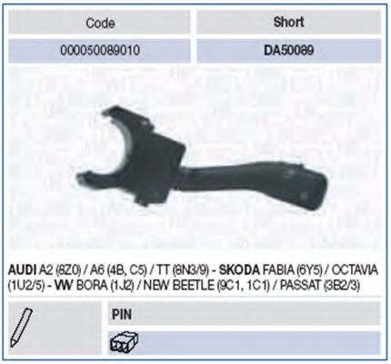 Под рулевой переключатель MAGNETI MARELLI 000050089010