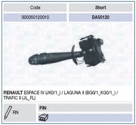 Под рулевой переключатель MAGNETI MARELLI 000050120010