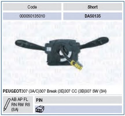 Под рулевой переключатель MAGNETI MARELLI 000050135010