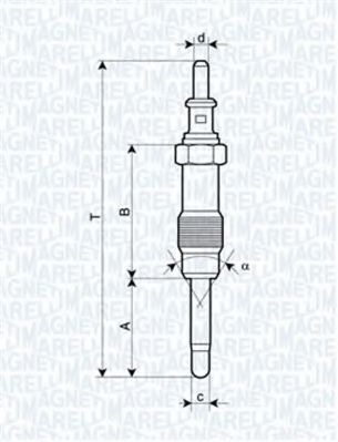 Свеча накаливания MAGNETI MARELLI 062900046304