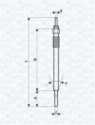 Свеча накаливания MAGNETI MARELLI 062900091304