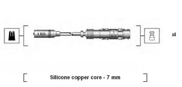 Комплект проводов зажигания MAGNETI MARELLI 941175250764
