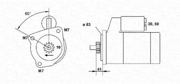 Стартер magnetimarelli 943251421010