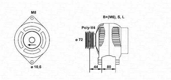 Генератор magnetimarelli 943346048010