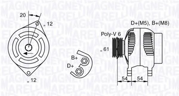Генератор MAGNETI MARELLI 063321826010