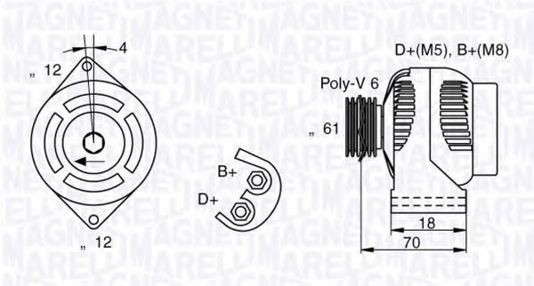 Генератор MAGNETI MARELLI 063730029010