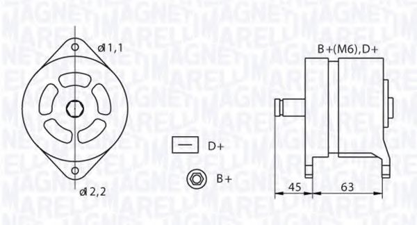 Генератор MAGNETI MARELLI 063320070010