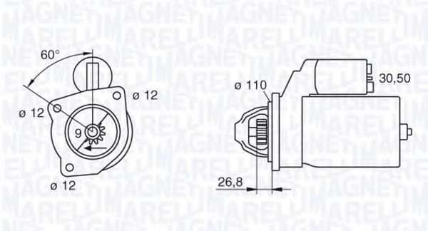 Стартер MAGNETI MARELLI 063216831010