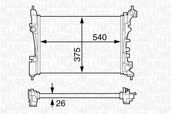 Радиатор охлаждения двигателя MAGNETI MARELLI 350213130100