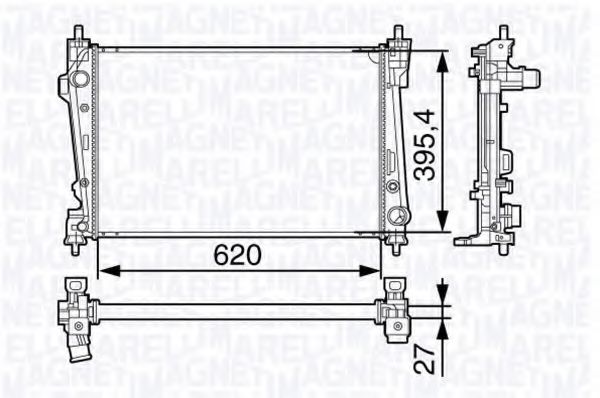 Радиатор охлаждения двигателя MAGNETI MARELLI 350213131200