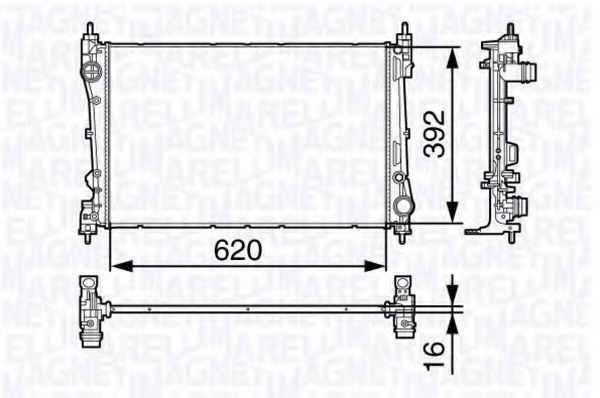 Радиатор охлаждения двигателя MAGNETI MARELLI 350213131600